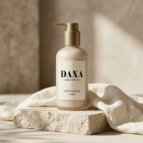 Flacon pompe épuré du Lait Hydratant Corps DANA Aesthetic pour souplesse et élasticité