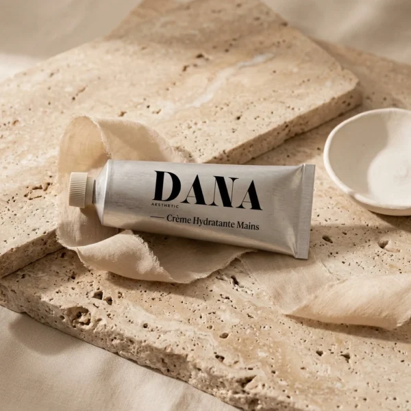 Tube protecteur de la Crème Hydratante Mains DANA Aesthetic, toucher poudré non gras