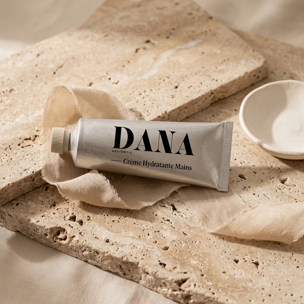 Tube protecteur de la Crème Hydratante Mains DANA Aesthetic, toucher poudré non gras