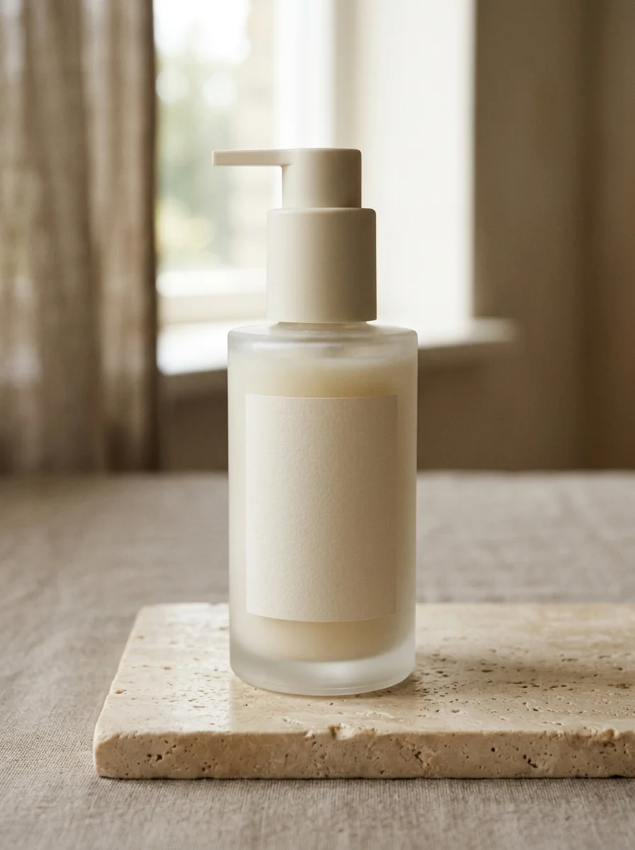 Flacon minimaliste du Gel Nettoyant Doux Visage DANA Aesthetic, formule moussante sans savon