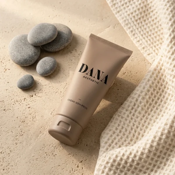 Photographie d'illustration de soin et rituel DANA Aesthetic - dana-produit-pieds-flacon.webp