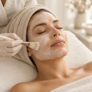 Séance de soin du visage personnalisée sous lumière douce et relaxante