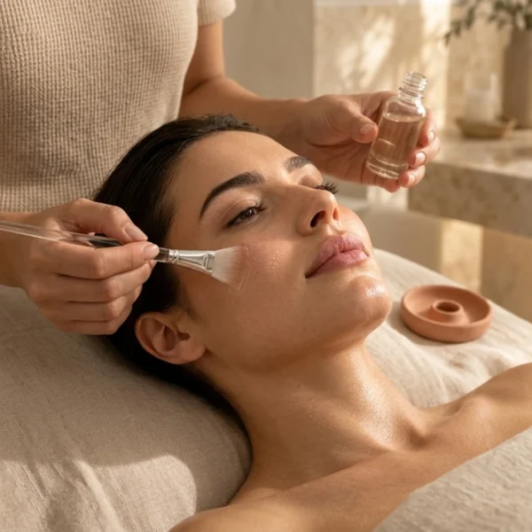 Peau éclatante et purifiée après un rituel de soin du visage signature